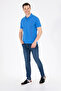 Men's Cobalt Blue Polo Neck T-Shirt 50265068 -Vr045 - 4