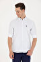 Navy Blue Printed Men's White Shirt - 50265619 -VR033 - 3