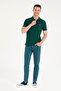 Men's Dark Green Basic Polo Neck T-Shirt 50265919-Vr079 - 4