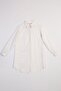 Ecru Basic Hidden Placket Shirt Tunic