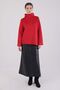 Red High Neck Scuba Blouse with Slit Sleeves - 2