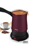 Hünkar Purple Stainless Steel Electric Coffee Pot with 5-Cup Capacity