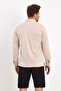 Men's Beige Regular Fit Shirt Textured Shirt with Collar Pocket - 6
