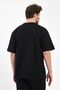 Men's Simplicity Printed Oversize 100% Cotton Loose Wide Cut Crew Neck Casual Black T-Shirt - 6