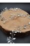 White Pearl and Crystal Detailed Long Bridal Tiara – Elegant and Sparkling Design - 7
