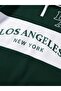 Unisex Green Los Angeles Printed Oversize Piece Polo Collar Zippered Sweatshirt (One Piece) - 2