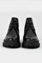 Women's Black Genuine Leather Lace-up Boots & Booties - 4