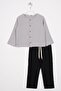 Gray Black Color Boys' Pants Set with Shirt
