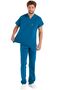 Men's Petrol Green Lycra Thin Fabric Scrubs Doctor Nurse Jersey Bat Sleeve Surgical Suit - 6