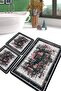 Arrosa Bathroom Rug Set of 3 Bathroom Rug Mat Washable Non-Slip