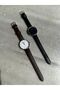 Sporty Vintage Leather Strap Wristwatch - 2