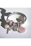 Pink Seashell Cross Bracelet Silver - 3