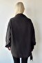 Black Denim Shirt Jacket - Double Pocket and Washable Bcdf-235403 - 7