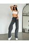 Lycra Women's Smoked Snow Wash Super High Waist Loose Leg Denim Jeans Loose Jean - 3