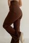 Brown Lycra Super High Waist Loose Jeans Palazzo Trousers - 3