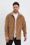 Men's Oversize Anti-Pilling Cold-Proof Loose Cut Shirt Collar Caramel Fleece Cardigan Rf0312 - 2
