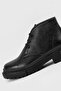 Women's Black Genuine Leather Lace-up Boots & Booties - 7