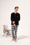 Men's Winter Buttoned Collar Checked Bottom Fleece Pajama Set - 6