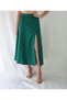Women's Green Slitted Loose-Fitted Woven Skirt - 4