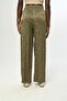 Women's Elastic Waist, Loose Legs, Striped Patterned, Khaki Color Pants - 4
