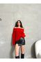 Madonna Collar Ribbed Knitwear Sweater Red - 5
