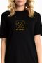 Lone Teddy Black Crew Neck Short Sleeve Combed Cotton Long Dress - 2