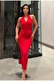 Women's Jacket Vest Skirt Set Red - 2