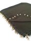 Pearl Beaded Gold Hand Embroidered Scarf Writing 100x100cm