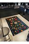 Paris Collection Multicolored Flowers and Leaves Detailed Modern Decorative Carpet Paris23