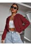 Women's Hooded Zippered Crop Cardigan 3 Thread Rastered