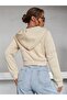 Women's Hooded Zippered Crop Cardigan 3 Thread Rastered - 2