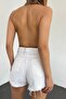 Women's White Washed Laser Ripped Mini Denim Shorts Bcdf- 233301 - 3