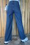 Bechkam Lycra Women's Dark Blue Super High Waist Loose Leg Denim Jeans Loose Trousers - 4