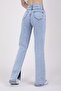 Blue Slit High-Waisted Slim Flared Relaxed Jeans - 5