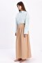 Dark Beige Pleated Waist Flared Skirt - 3