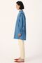 Dark Blue Shoulder Pleat Detailed Balloon Sleeve Tunic - 3