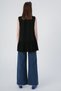 Women's Black Sleeveless Crew Neck Skirt Pleated Blouse Underwear - 4