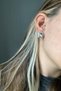 Small Oval White Stone Silver Color Evening Dress Women's Earrings - 3
