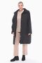 Women's Large Size Hooded 105 Cm Black Quilted Coat 1018 - 4
