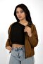 Women's Tan Hooded Waterproof and Windproof Oversize Raincoat with Pockets - 3