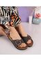 SINGLE BUCKLE CORK SOLE WOMEN'S SLIPPERS