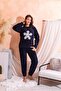 Patterned Full Plush Winter New Year Women's Pajama Set - 4
