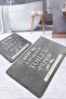 Toilet Gray 60X100 50X60 Non-Slip Base 2-Piece Bathroom Mat Set