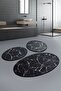 Marble Black Set of 3 Bath Mat Toilet Set