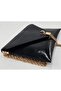 Black Patent Leather Iguana Pattern Chain Strap Women's Portfolio & Clutch Bag (29 X 19 cm) - 6
