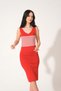 Women's Knitwear Mini Dress 90cm Pencil Dress Red Slim Fit - Xs-S-M Compatible - 6