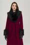 Medium Length Coat with Removable Collar and Sleeves and Button Closure FES 3905 - 3