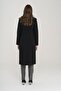 Jacket Collar Medium Length Double Breasted Coat BLACK 3910 - 5