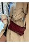 Belt Detail Patent Leather Retro Burgundy Bag - 4