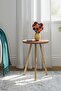 Round Side Table Wooden Leg Single Nesting Table - 2